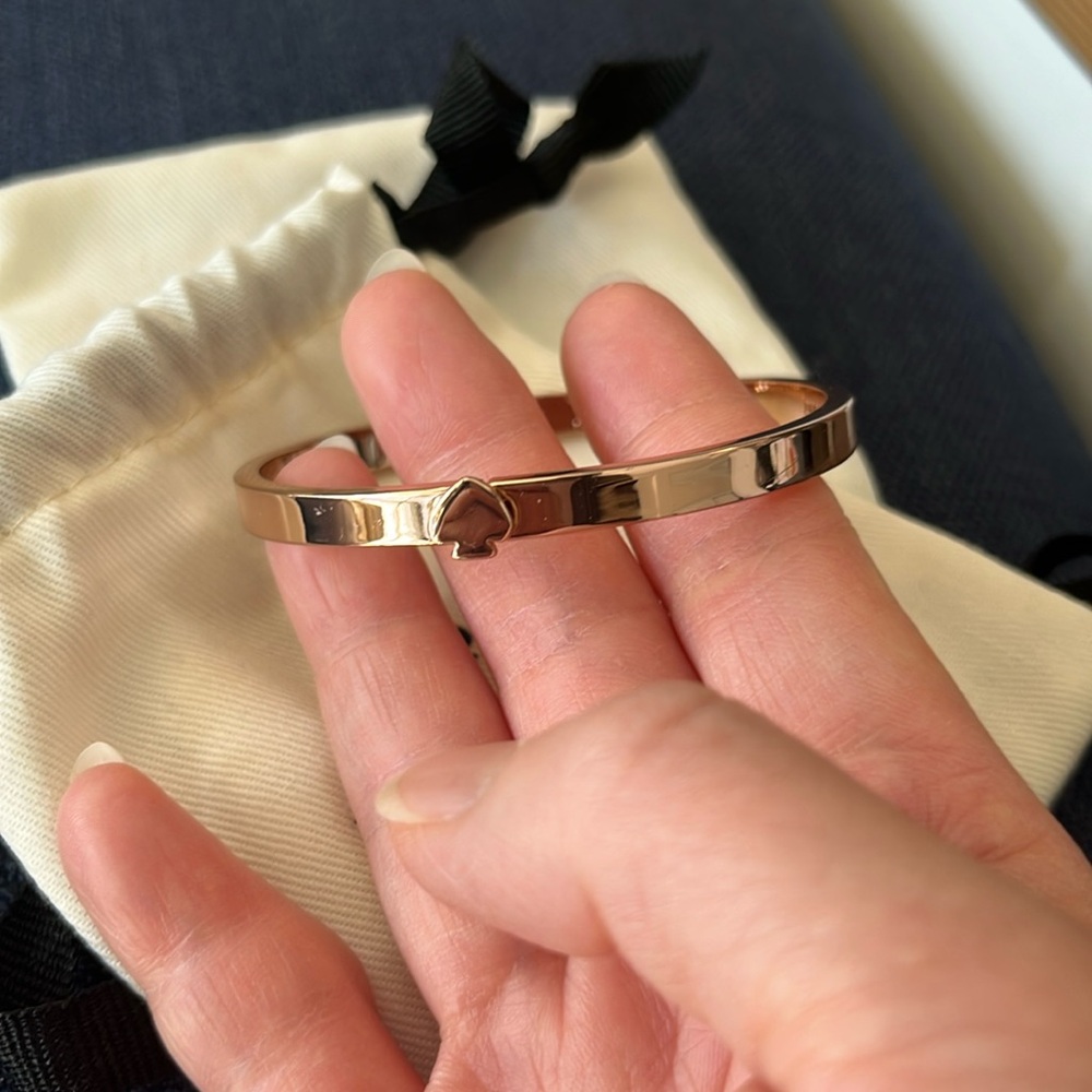 Kate Spade - rose gold bangle with mini spade ♠️